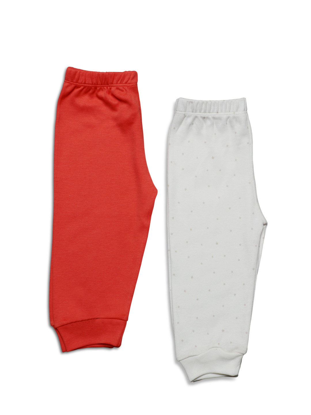 Unisex Leggings (Pack of 2)- White & Red